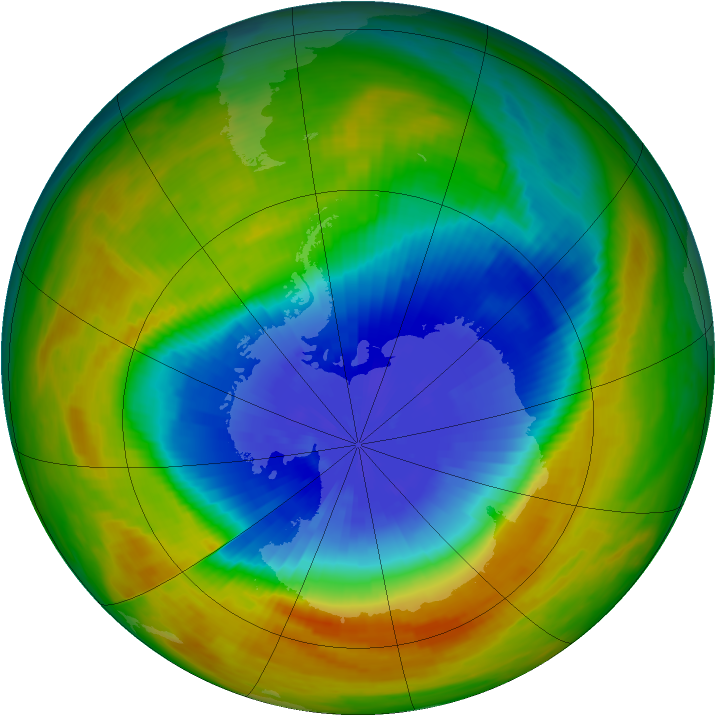 Antarctic ozone map for 18 October 1984
